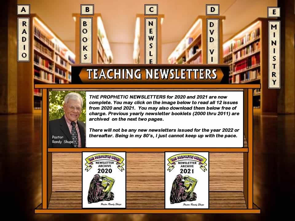 Newsletters by Pastor Randy Shupe